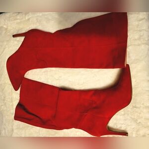 Women's Lenni Red Suede Size 9.5 Pointed toe heeled Boots